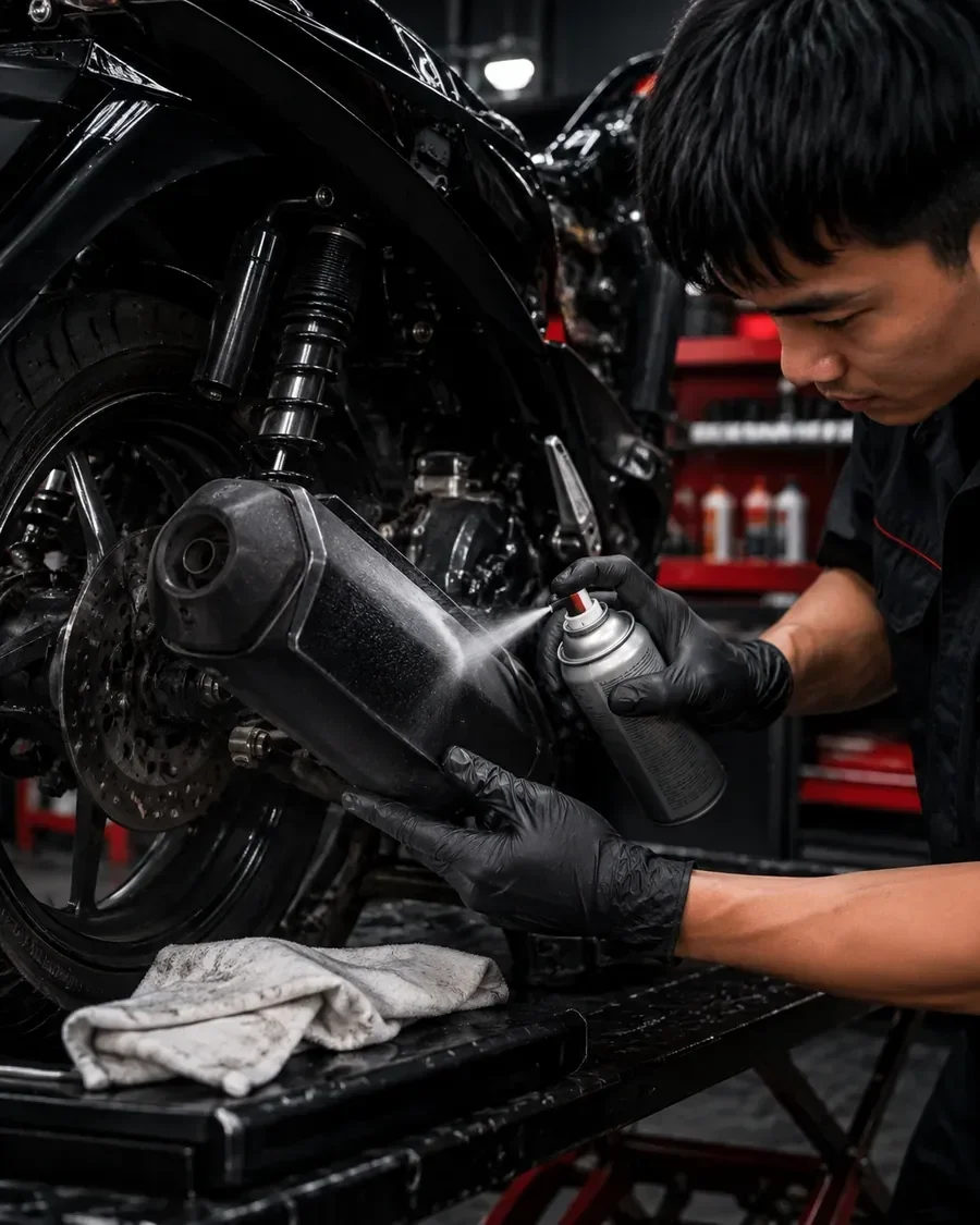 Xử lý và sơn bô chịu nhiệt xe máy
